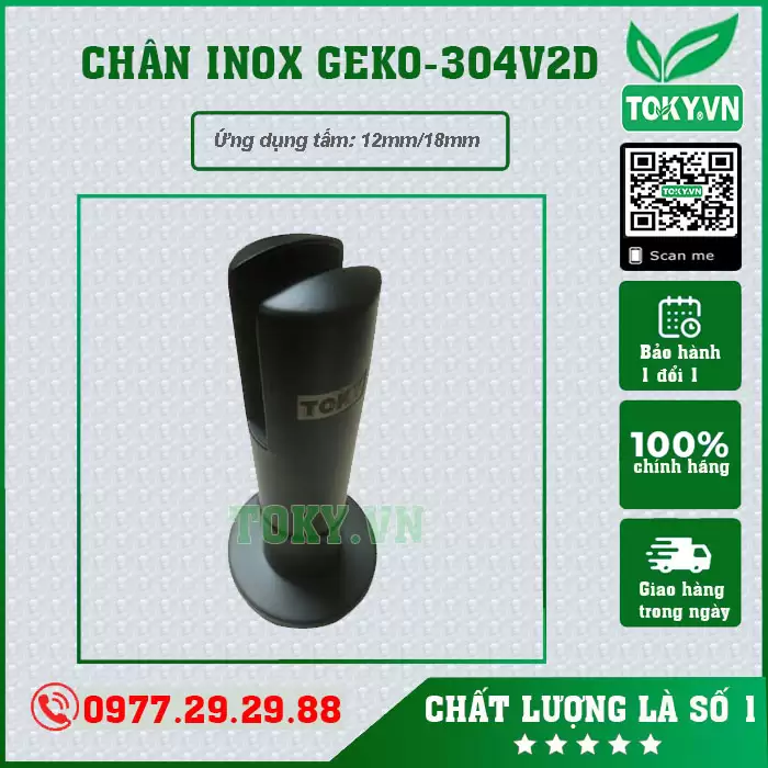 Chân vách vệ sinh inox 304V2 màu đen