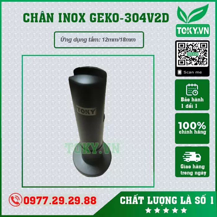 Chân vách vệ sinh inox 304V2 màu đen