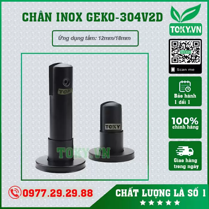 Chân vách vệ sinh inox 304V2 màu đen
