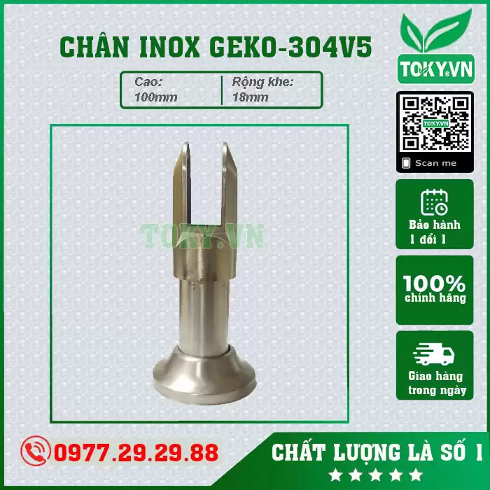 Chân GEKO- 304V5 cao 100mm (khe 18mm)