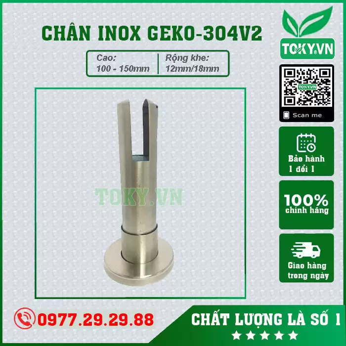 Chân inox 304 GEKO-304V2 rỗng