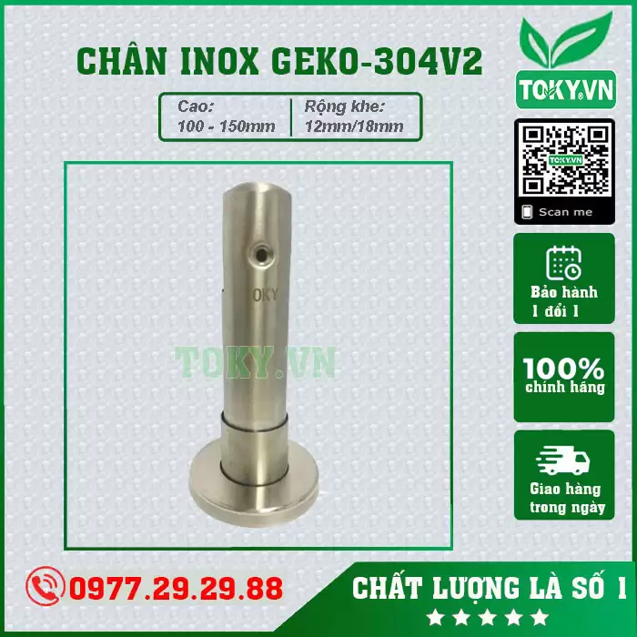 Chân inox 304 GEKO-304V2 rỗng