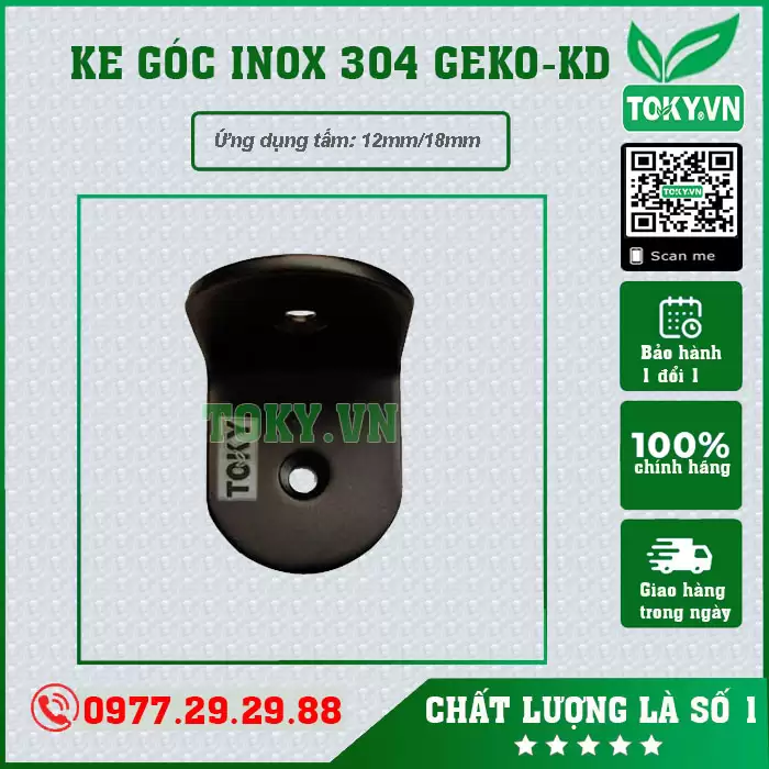 Ke góc vách vệ sinh inox 304 màu đen