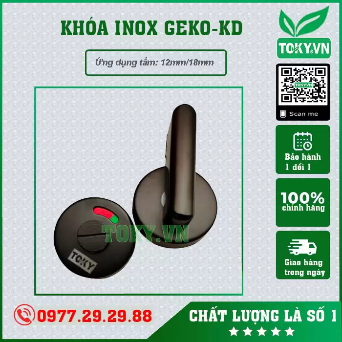 Khóa vách vệ sinh inox 304 màu đen