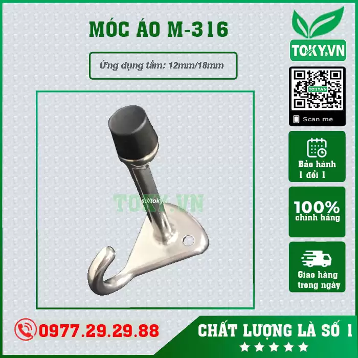 Móc áo vách ngăn vệ sinh inox 316