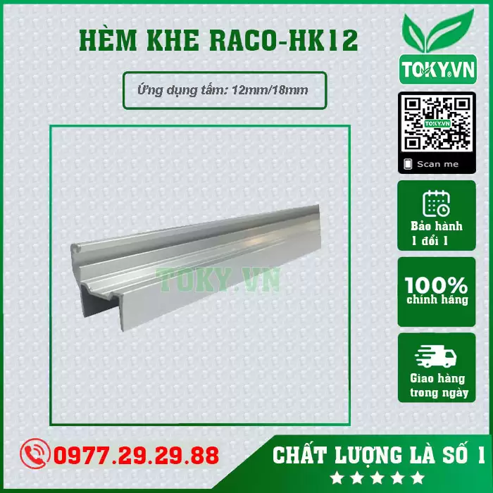Nhôm hèm vách vệ sinh khe 12mm