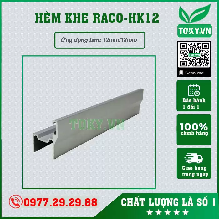 Nhôm hèm vách vệ sinh khe 12mm