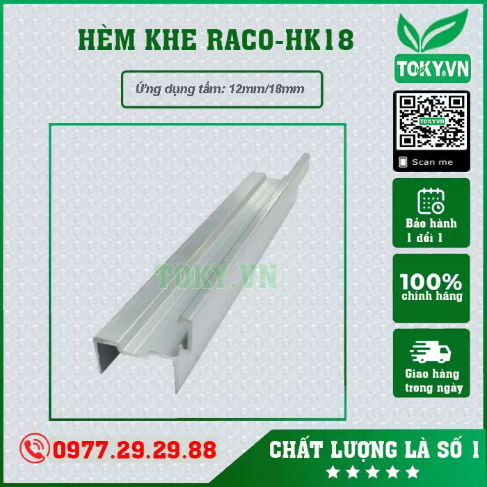 Nhôm hèm vách vệ sinh khe 18mm