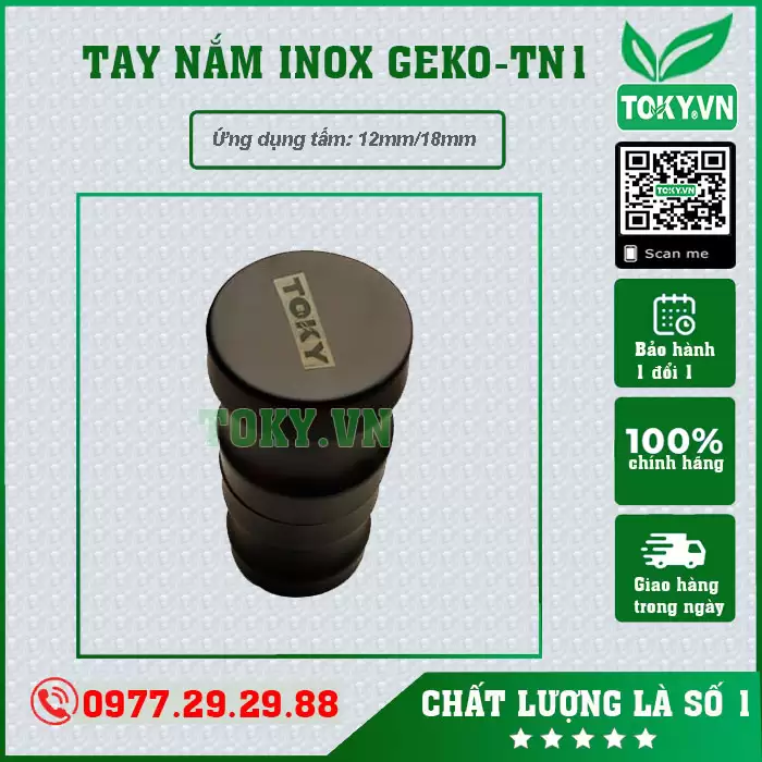 Tay nắm vách vệ sinh TN1 inox 304 màu đen