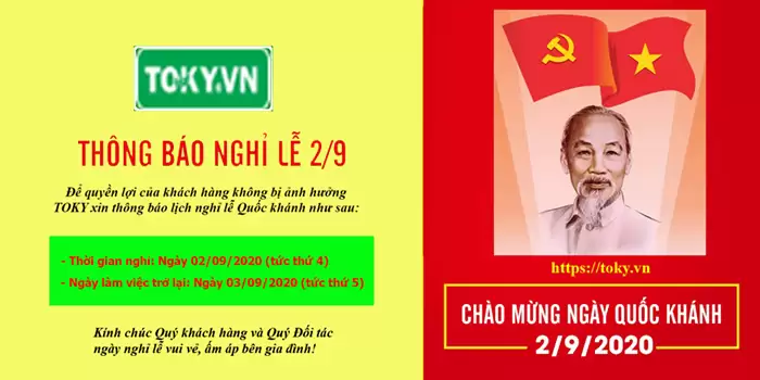 Vách ngăn vệ sinh TOKY thông báo lịch nghỉ 02/09/2020
