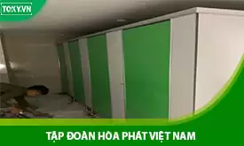 TOKY lắp đặt 450m2 vách ngăn vệ sinh cho tòa nhà Hòa Phát Tân Mai