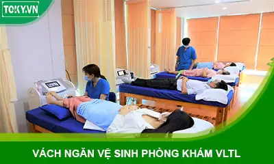 Thi công vách ngăn vệ sinh cho phòng khám vật lí trị liệu