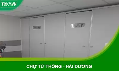 Hoàn thiện 50m2 vách ngăn vệ sinh tại chợ Tứ Thông – Hải Dương