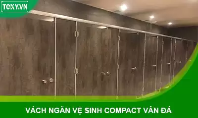 Vách ngăn vệ sinh tấm compact màu vân đá, giả đá hiện đại sang trọng
